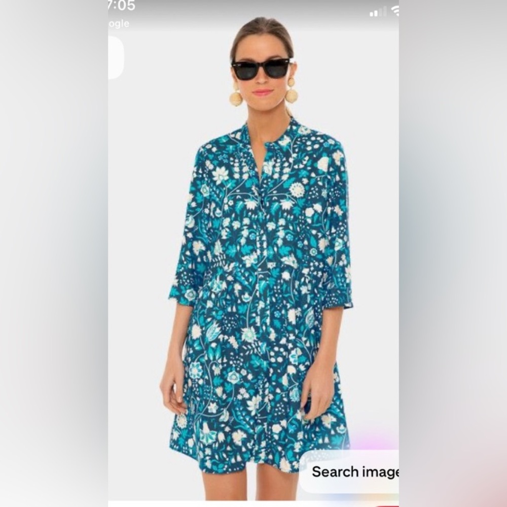 Tuckernuck Blue and White Floral royal shirtdress